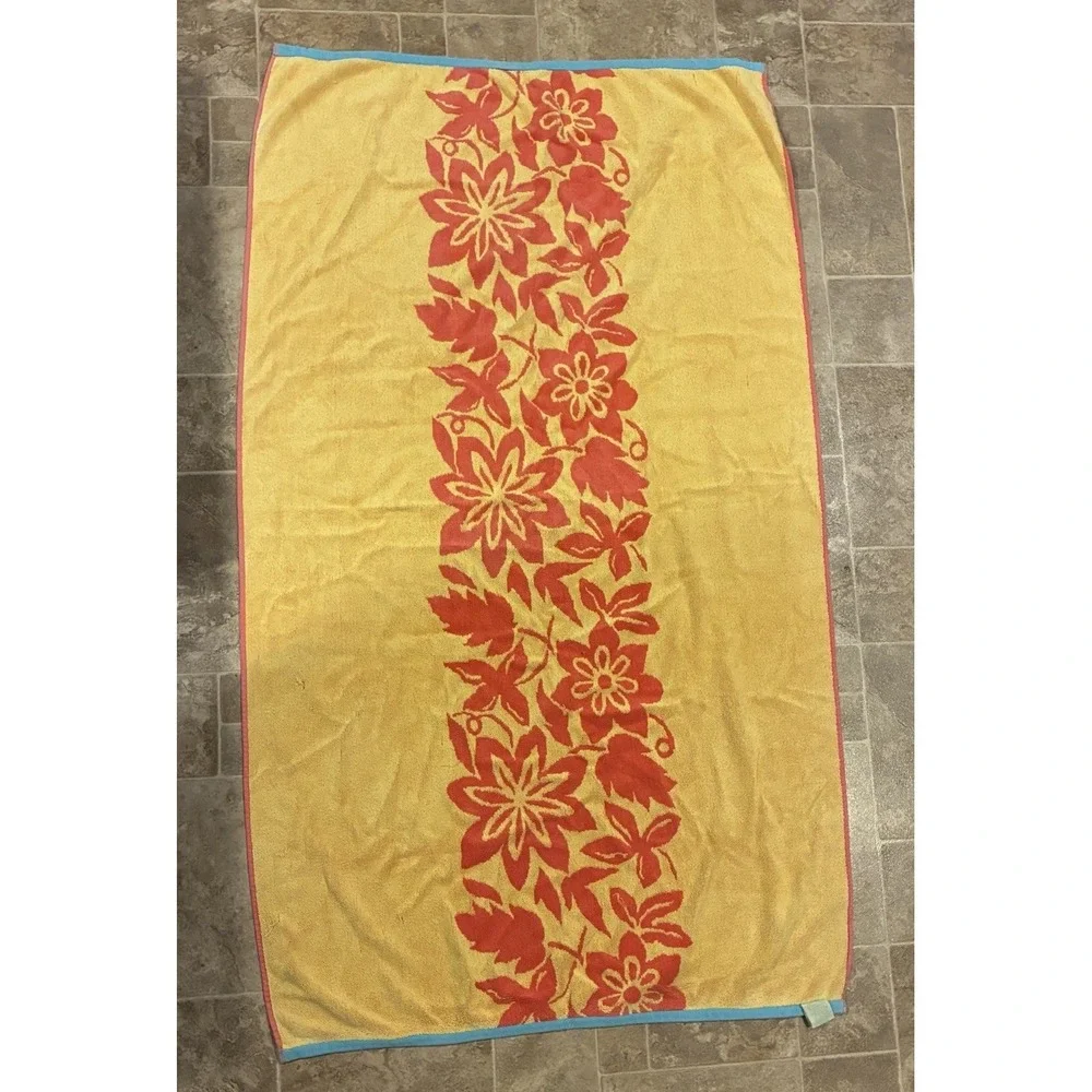 Home Accents VINTAGE Cotton Floral‎ Beach Towel 60X36